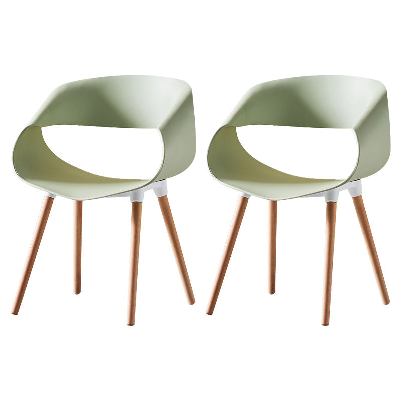 Scandinavian Armless Dining Chairs Eames Side Dining Chairs with Wood Legs Mint Green Set of 2 Clearhalo ' kitchen&dining_furn' 'Dining Chairs' 'Dining Tables & Seating' 'dining_chair' 'Furniture' 'furniture_dining_chair' 'Kitchen & Dining Furniture' 'kitchen' 3968335