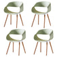 Scandinavian Armless Dining Chairs Eames Side Dining Chairs with Wood Legs Mint Green Set of 4 Clearhalo ' kitchen&dining_furn' 'Dining Chairs' 'Dining Tables & Seating' 'dining_chair' 'Furniture' 'furniture_dining_chair' 'Kitchen & Dining Furniture' 'kitchen' 3968336
