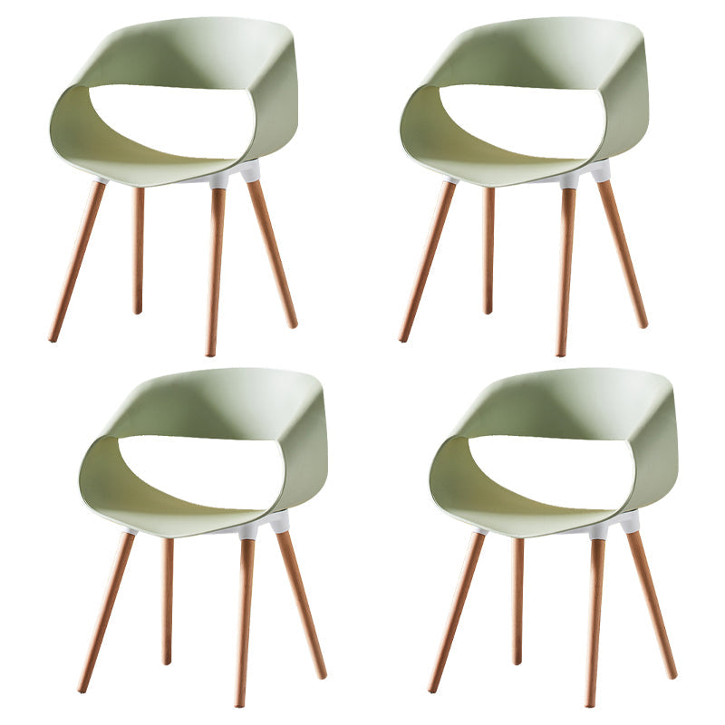 Scandinavian Armless Dining Chairs Eames Side Dining Chairs with Wood Legs Mint Green Set of 4 Clearhalo ' kitchen&dining_furn' 'Dining Chairs' 'Dining Tables & Seating' 'dining_chair' 'Furniture' 'furniture_dining_chair' 'Kitchen & Dining Furniture' 'kitchen' 3968336