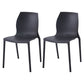 Stackable Plastic Dining Side Chair Scandinavian Solid Back Armless Dining Chairs Black 2 Piece Set Clearhalo ' kitchen&dining_furn' 'Dining Chairs' 'Dining Tables & Seating' 'dining_chair' 'furn' 'furn_dining_chair' 'Furniture' 'furniture_dining_chair' 'Kitchen & Dining Furniture' 'kitchen' 3968340