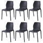 Stackable Plastic Dining Side Chair Scandinavian Solid Back Armless Dining Chairs Black 6 Piece Set Clearhalo ' kitchen&dining_furn' 'Dining Chairs' 'Dining Tables & Seating' 'dining_chair' 'furn' 'furn_dining_chair' 'Furniture' 'furniture_dining_chair' 'Kitchen & Dining Furniture' 'kitchen' 3968343