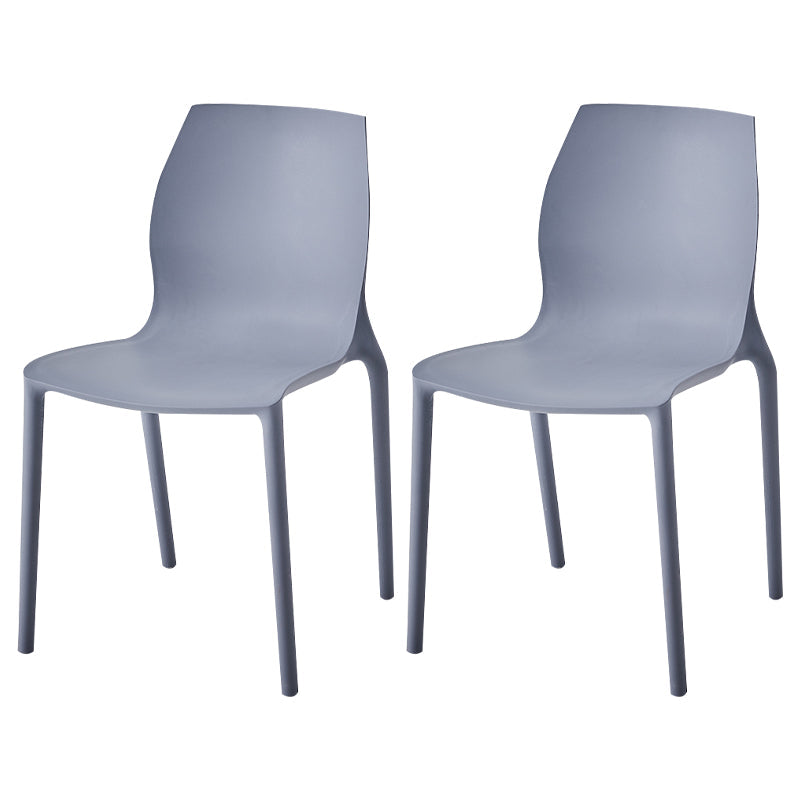 Stackable Plastic Dining Side Chair Scandinavian Solid Back Armless Dining Chairs Grey 2 Piece Set Clearhalo ' kitchen&dining_furn' 'Dining Chairs' 'Dining Tables & Seating' 'dining_chair' 'furn' 'furn_dining_chair' 'Furniture' 'furniture_dining_chair' 'Kitchen & Dining Furniture' 'kitchen' 3968346