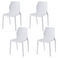 Stackable Plastic Dining Side Chair Scandinavian Solid Back Armless Dining Chairs White 4 Piece Set Clearhalo ' kitchen&dining_furn' 'Dining Chairs' 'Dining Tables & Seating' 'dining_chair' 'furn' 'furn_dining_chair' 'Furniture' 'furniture_dining_chair' 'Kitchen & Dining Furniture' 'kitchen' 3968353