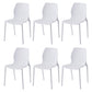 Stackable Plastic Dining Side Chair Scandinavian Solid Back Armless Dining Chairs White 6 Piece Set Clearhalo ' kitchen&dining_furn' 'Dining Chairs' 'Dining Tables & Seating' 'dining_chair' 'furn' 'furn_dining_chair' 'Furniture' 'furniture_dining_chair' 'Kitchen & Dining Furniture' 'kitchen' 3968356