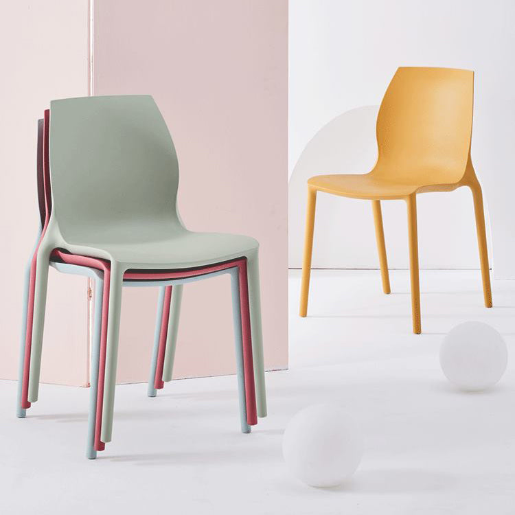 Stackable Plastic Dining Side Chair Scandinavian Solid Back Armless Dining Chairs Clearhalo ' kitchen&dining_furn' 'Dining Chairs' 'Dining Tables & Seating' 'dining_chair' 'furn' 'furn_dining_chair' 'Furniture' 'furniture_dining_chair' 'Kitchen & Dining Furniture' 'kitchen' 3968357