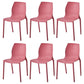Stackable Plastic Dining Side Chair Scandinavian Solid Back Armless Dining Chairs Red 6 Piece Set Clearhalo ' kitchen&dining_furn' 'Dining Chairs' 'Dining Tables & Seating' 'dining_chair' 'furn' 'furn_dining_chair' 'Furniture' 'furniture_dining_chair' 'Kitchen & Dining Furniture' 'kitchen' 3968361