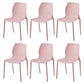 Stackable Plastic Dining Side Chair Scandinavian Solid Back Armless Dining Chairs Pink 6 Piece Set Clearhalo ' kitchen&dining_furn' 'Dining Chairs' 'Dining Tables & Seating' 'dining_chair' 'furn' 'furn_dining_chair' 'Furniture' 'furniture_dining_chair' 'Kitchen & Dining Furniture' 'kitchen' 3968364
