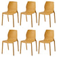 Stackable Plastic Dining Side Chair Scandinavian Solid Back Armless Dining Chairs Yellow 6 Piece Set Clearhalo ' kitchen&dining_furn' 'Dining Chairs' 'Dining Tables & Seating' 'dining_chair' 'furn' 'furn_dining_chair' 'Furniture' 'furniture_dining_chair' 'Kitchen & Dining Furniture' 'kitchen' 3968367