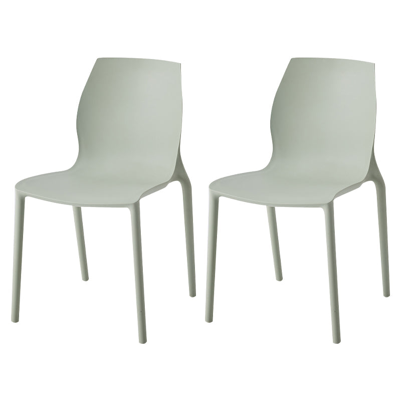 Stackable Plastic Dining Side Chair Scandinavian Solid Back Armless Dining Chairs Green 2 Piece Set Clearhalo ' kitchen&dining_furn' 'Dining Chairs' 'Dining Tables & Seating' 'dining_chair' 'furn' 'furn_dining_chair' 'Furniture' 'furniture_dining_chair' 'Kitchen & Dining Furniture' 'kitchen' 3968371