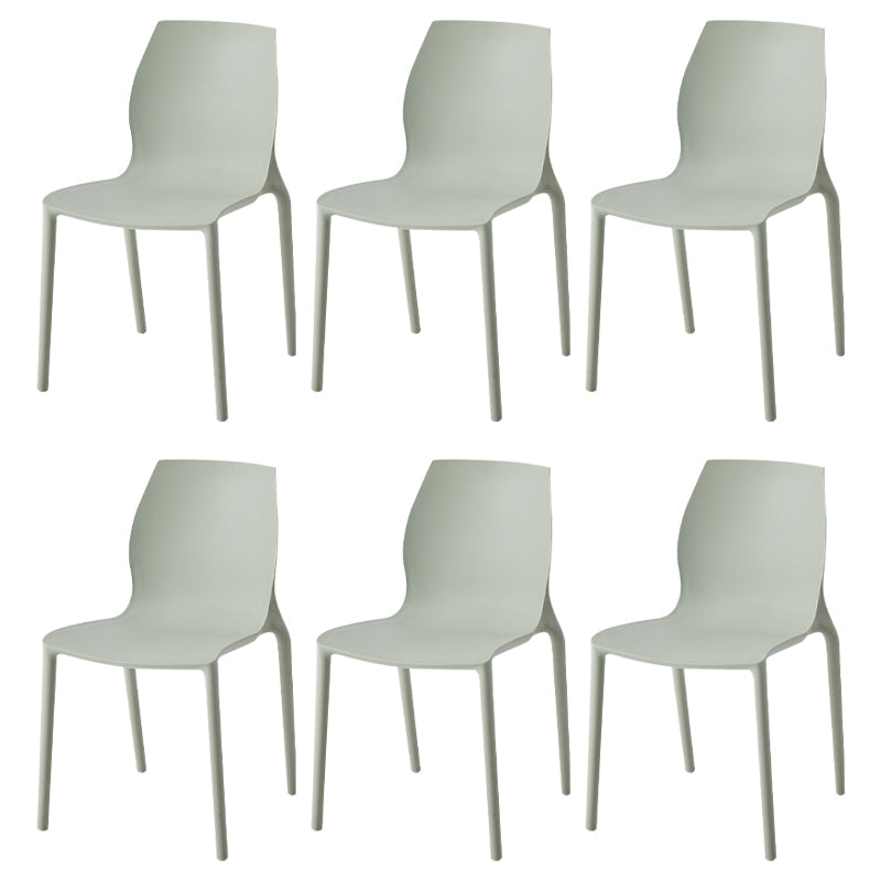 Stackable Plastic Dining Side Chair Scandinavian Solid Back Armless Dining Chairs Green 6 Piece Set Clearhalo ' kitchen&dining_furn' 'Dining Chairs' 'Dining Tables & Seating' 'dining_chair' 'furn' 'furn_dining_chair' 'Furniture' 'furniture_dining_chair' 'Kitchen & Dining Furniture' 'kitchen' 3968373