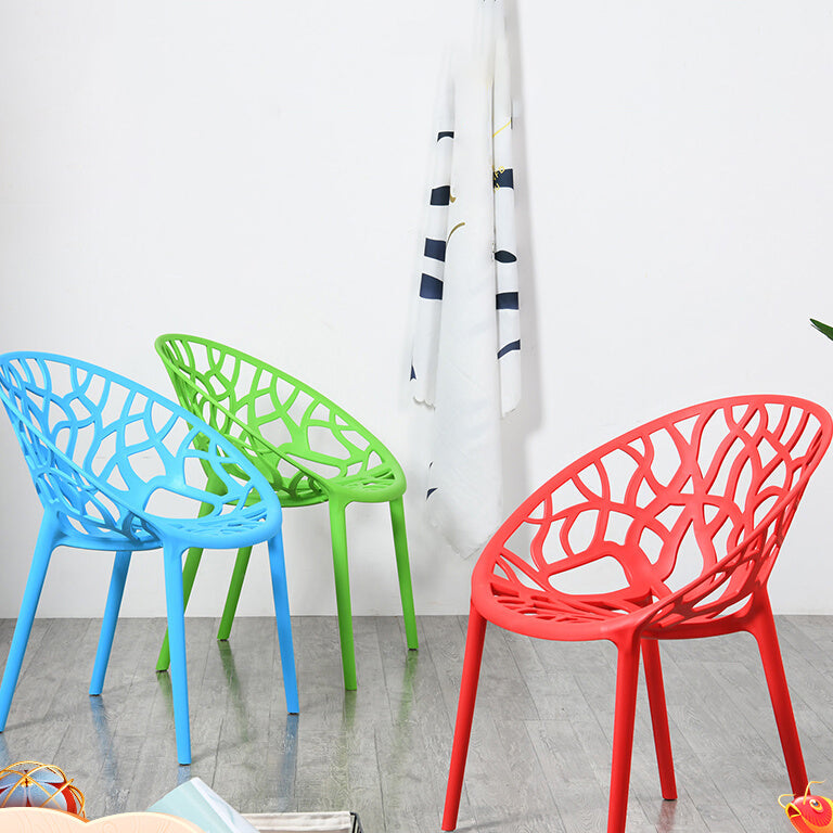 Scandinavian Armless Dining Chairs Plastic Stackable Dining Side Chairs (Set of 4) Clearhalo ' kitchen&dining_furn' 'Dining Chairs' 'Dining Tables & Seating' 'dining_chair' 'furn' 'furn_dining_chair' 'Furniture' 'furniture_dining_chair' 'Kitchen & Dining Furniture' 'kitchen' 3968375