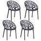 Scandinavian Armless Dining Chairs Plastic Stackable Dining Side Chairs (Set of 4) Black Clearhalo ' kitchen&dining_furn' 'Dining Chairs' 'Dining Tables & Seating' 'dining_chair' 'furn' 'furn_dining_chair' 'Furniture' 'furniture_dining_chair' 'Kitchen & Dining Furniture' 'kitchen' 3968376