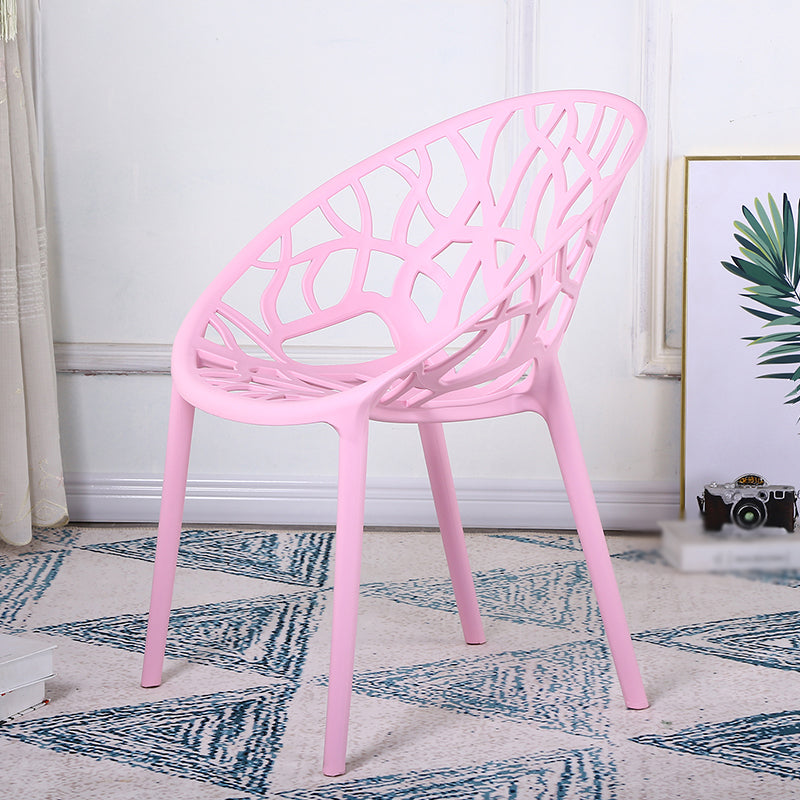 Scandinavian Armless Dining Chairs Plastic Stackable Dining Side Chairs (Set of 4) Clearhalo ' kitchen&dining_furn' 'Dining Chairs' 'Dining Tables & Seating' 'dining_chair' 'furn' 'furn_dining_chair' 'Furniture' 'furniture_dining_chair' 'Kitchen & Dining Furniture' 'kitchen' 3968377