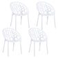 Scandinavian Armless Dining Chairs Plastic Stackable Dining Side Chairs (Set of 4) White Clearhalo ' kitchen&dining_furn' 'Dining Chairs' 'Dining Tables & Seating' 'dining_chair' 'furn' 'furn_dining_chair' 'Furniture' 'furniture_dining_chair' 'Kitchen & Dining Furniture' 'kitchen' 3968378