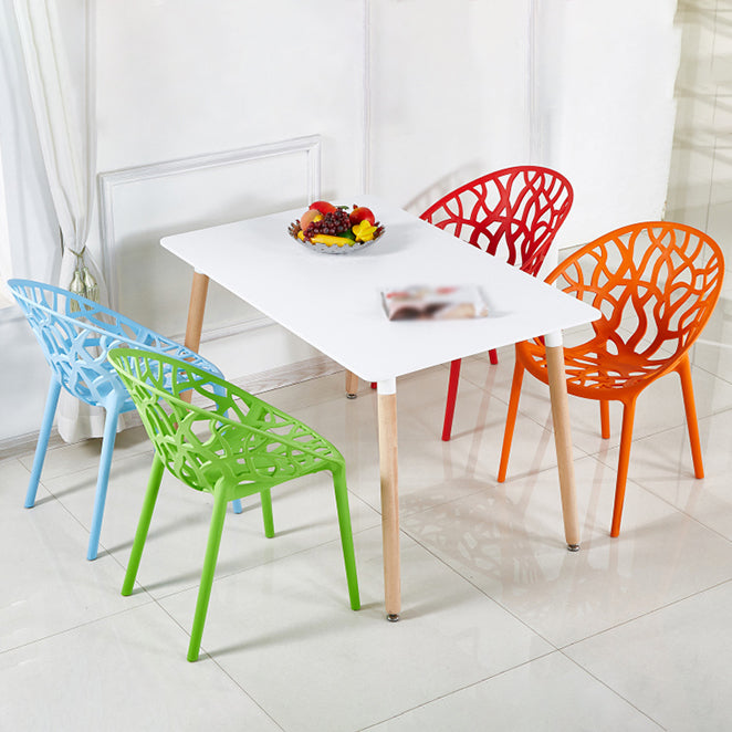 Scandinavian Armless Dining Chairs Plastic Stackable Dining Side Chairs (Set of 4) Clearhalo ' kitchen&dining_furn' 'Dining Chairs' 'Dining Tables & Seating' 'dining_chair' 'furn' 'furn_dining_chair' 'Furniture' 'furniture_dining_chair' 'Kitchen & Dining Furniture' 'kitchen' 3968379