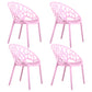 Scandinavian Armless Dining Chairs Plastic Stackable Dining Side Chairs (Set of 4) Pink Clearhalo ' kitchen&dining_furn' 'Dining Chairs' 'Dining Tables & Seating' 'dining_chair' 'furn' 'furn_dining_chair' 'Furniture' 'furniture_dining_chair' 'Kitchen & Dining Furniture' 'kitchen' 3968381