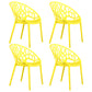 Scandinavian Armless Dining Chairs Plastic Stackable Dining Side Chairs (Set of 4) Yellow Clearhalo ' kitchen&dining_furn' 'Dining Chairs' 'Dining Tables & Seating' 'dining_chair' 'furn' 'furn_dining_chair' 'Furniture' 'furniture_dining_chair' 'Kitchen & Dining Furniture' 'kitchen' 3968383
