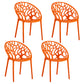 Scandinavian Armless Dining Chairs Plastic Stackable Dining Side Chairs (Set of 4) Orange Clearhalo ' kitchen&dining_furn' 'Dining Chairs' 'Dining Tables & Seating' 'dining_chair' 'furn' 'furn_dining_chair' 'Furniture' 'furniture_dining_chair' 'Kitchen & Dining Furniture' 'kitchen' 3968385