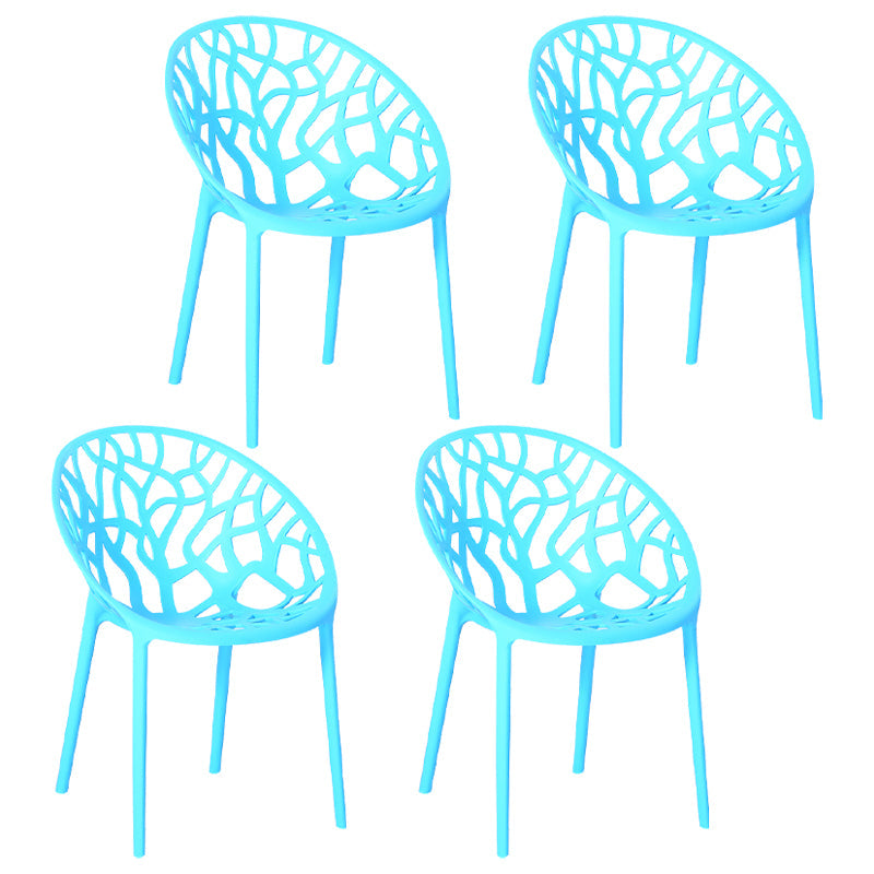 Scandinavian Armless Dining Chairs Plastic Stackable Dining Side Chairs (Set of 4) Blue Clearhalo ' kitchen&dining_furn' 'Dining Chairs' 'Dining Tables & Seating' 'dining_chair' 'furn' 'furn_dining_chair' 'Furniture' 'furniture_dining_chair' 'Kitchen & Dining Furniture' 'kitchen' 3968387