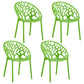 Scandinavian Armless Dining Chairs Plastic Stackable Dining Side Chairs (Set of 4) Green Clearhalo ' kitchen&dining_furn' 'Dining Chairs' 'Dining Tables & Seating' 'dining_chair' 'furn' 'furn_dining_chair' 'Furniture' 'furniture_dining_chair' 'Kitchen & Dining Furniture' 'kitchen' 3968389