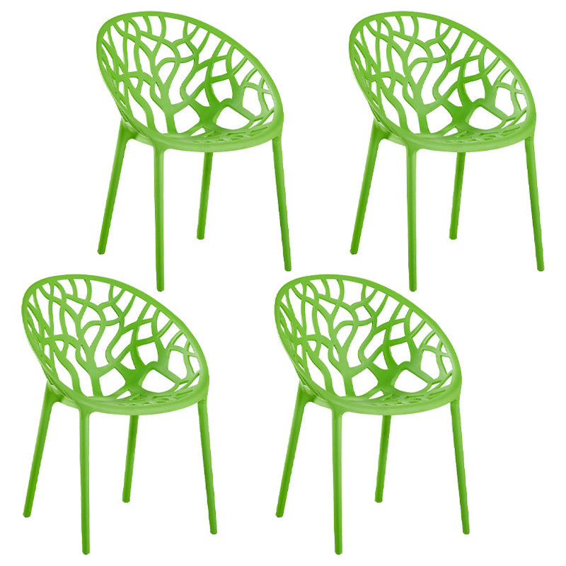 Scandinavian Armless Dining Chairs Plastic Stackable Dining Side Chairs (Set of 4) Green Clearhalo ' kitchen&dining_furn' 'Dining Chairs' 'Dining Tables & Seating' 'dining_chair' 'furn' 'furn_dining_chair' 'Furniture' 'furniture_dining_chair' 'Kitchen & Dining Furniture' 'kitchen' 3968389
