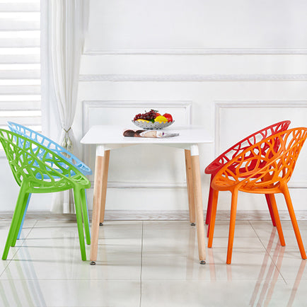 Scandinavian Armless Dining Chairs Plastic Stackable Dining Side Chairs (Set of 4) Clearhalo ' kitchen&dining_furn' 'Dining Chairs' 'Dining Tables & Seating' 'dining_chair' 'furn' 'furn_dining_chair' 'Furniture' 'furniture_dining_chair' 'Kitchen & Dining Furniture' 'kitchen' 3968394