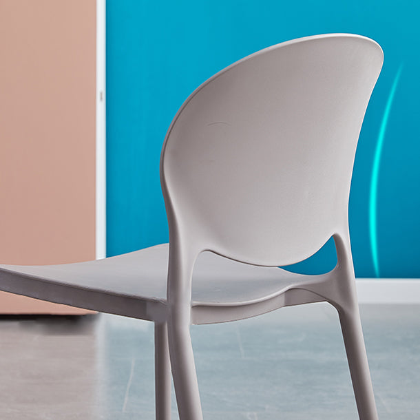 Open Back Armless Dining Chairs Plastic Stackable Dining Side Chairs (Set of 4) Clearhalo ' kitchen&dining_furn' 'Dining Chairs' 'Dining Tables & Seating' 'dining_chair' 'furn' 'furn_dining_chair' 'Furniture' 'furniture_dining_chair' 'Kitchen & Dining Furniture' 'kitchen' 3968407