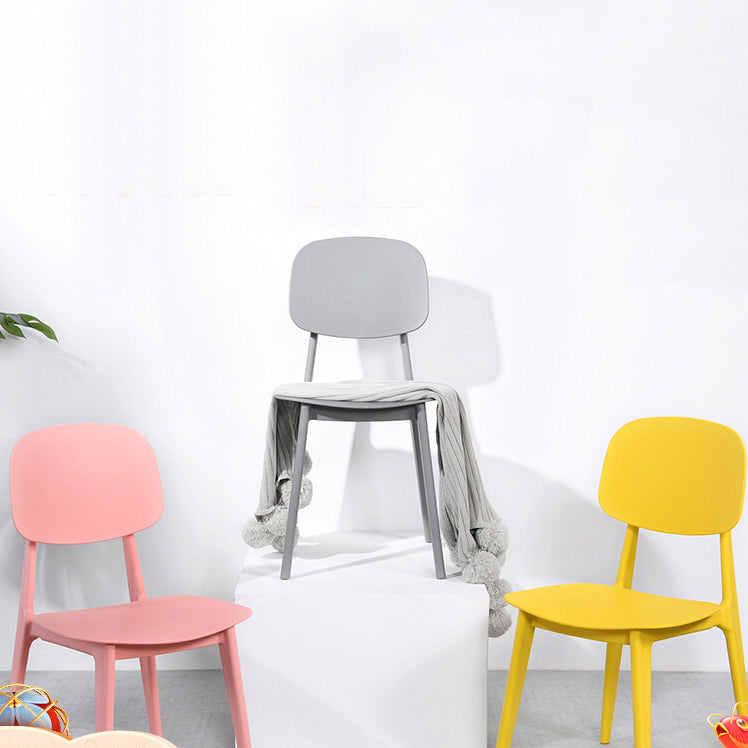 Open Back Armless Dining Chairs Scandinavian Plastic Dining Side Chair (Set of 4) Clearhalo ' kitchen&dining_furn' 'Dining Chairs' 'Dining Tables & Seating' 'dining_chair' 'furn' 'furn_dining_chair' 'Furniture' 'furniture_dining_chair' 'Kitchen & Dining Furniture' 'kitchen' 3968418