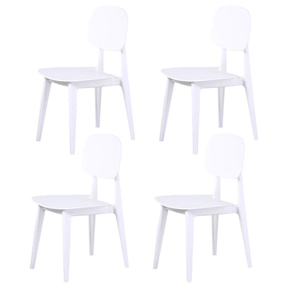 Open Back Armless Dining Chairs Scandinavian Plastic Dining Side Chair (Set of 4) White Clearhalo ' kitchen&dining_furn' 'Dining Chairs' 'Dining Tables & Seating' 'dining_chair' 'furn' 'furn_dining_chair' 'Furniture' 'furniture_dining_chair' 'Kitchen & Dining Furniture' 'kitchen' 3968423
