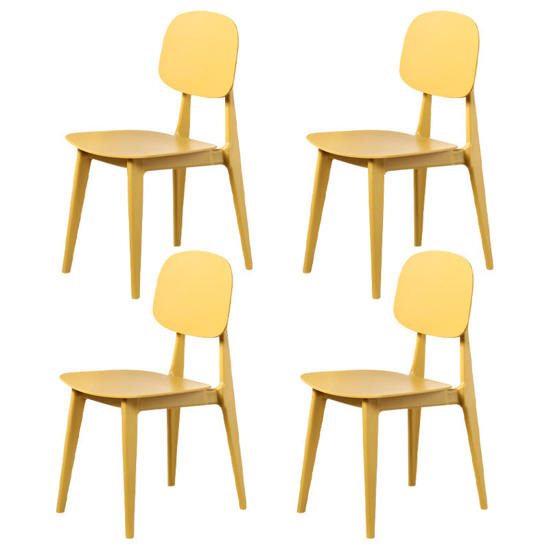 Open Back Armless Dining Chairs Scandinavian Plastic Dining Side Chair (Set of 4) Ginger Clearhalo ' kitchen&dining_furn' 'Dining Chairs' 'Dining Tables & Seating' 'dining_chair' 'furn' 'furn_dining_chair' 'Furniture' 'furniture_dining_chair' 'Kitchen & Dining Furniture' 'kitchen' 3968430
