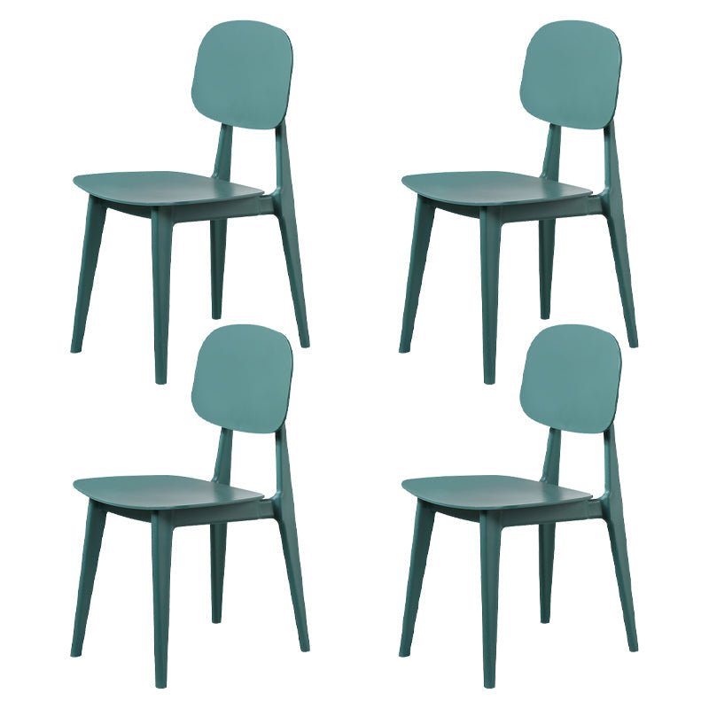 Open Back Armless Dining Chairs Scandinavian Plastic Dining Side Chair (Set of 4) Blackish Green Clearhalo ' kitchen&dining_furn' 'Dining Chairs' 'Dining Tables & Seating' 'dining_chair' 'furn' 'furn_dining_chair' 'Furniture' 'furniture_dining_chair' 'Kitchen & Dining Furniture' 'kitchen' 3968432