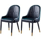 Glam Metal Dining Room Chairs Upholstered Fabric Faux Leather Armchairs Black 2 Piece Set Clearhalo ' kitchen&dining_furn' 'Dining Chairs' 'Dining Tables & Seating' 'dining_chair' 'furn' 'furn_dining_chair' 'Furniture' 'furniture_dining_chair' 'Kitchen & Dining Furniture' 'kitchen' 3968438
