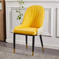Glam Metal Dining Room Chairs Upholstered Fabric Faux Leather Armchairs Gray-Yellow 1 Piece Clearhalo ' kitchen&dining_furn' 'Dining Chairs' 'Dining Tables & Seating' 'dining_chair' 'furn' 'furn_dining_chair' 'Furniture' 'furniture_dining_chair' 'Kitchen & Dining Furniture' 'kitchen' 3968442