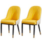 Glam Metal Dining Room Chairs Upholstered Fabric Faux Leather Armchairs Gray-Yellow 2 Piece Set Clearhalo ' kitchen&dining_furn' 'Dining Chairs' 'Dining Tables & Seating' 'dining_chair' 'furn' 'furn_dining_chair' 'Furniture' 'furniture_dining_chair' 'Kitchen & Dining Furniture' 'kitchen' 3968444