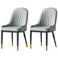 Glam Metal Dining Room Chairs Upholstered Fabric Faux Leather Armchairs Grey 2 Piece Set Clearhalo ' kitchen&dining_furn' 'Dining Chairs' 'Dining Tables & Seating' 'dining_chair' 'furn' 'furn_dining_chair' 'Furniture' 'furniture_dining_chair' 'Kitchen & Dining Furniture' 'kitchen' 3968456