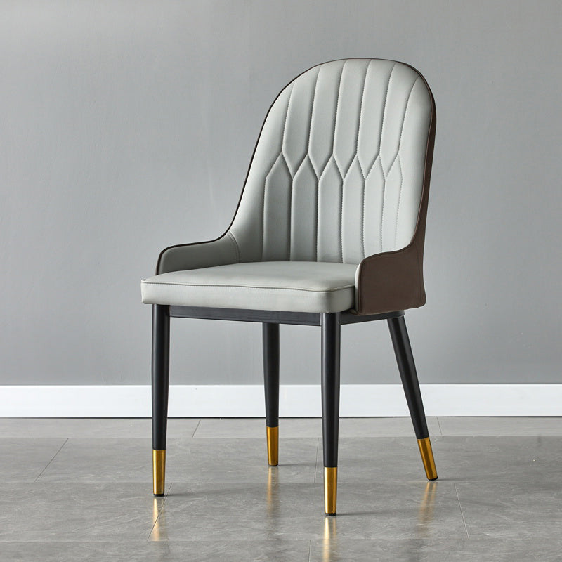 Glam Metal Dining Room Chairs Upholstered Fabric Faux Leather Armchairs Gray Coffee 1 Piece Clearhalo ' kitchen&dining_furn' 'Dining Chairs' 'Dining Tables & Seating' 'dining_chair' 'furn' 'furn_dining_chair' 'Furniture' 'furniture_dining_chair' 'Kitchen & Dining Furniture' 'kitchen' 3968458