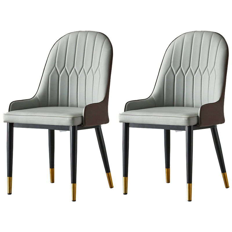 Glam Metal Dining Room Chairs Upholstered Fabric Faux Leather Armchairs Gray Coffee 2 Piece Set Clearhalo ' kitchen&dining_furn' 'Dining Chairs' 'Dining Tables & Seating' 'dining_chair' 'furn' 'furn_dining_chair' 'Furniture' 'furniture_dining_chair' 'Kitchen & Dining Furniture' 'kitchen' 3968459