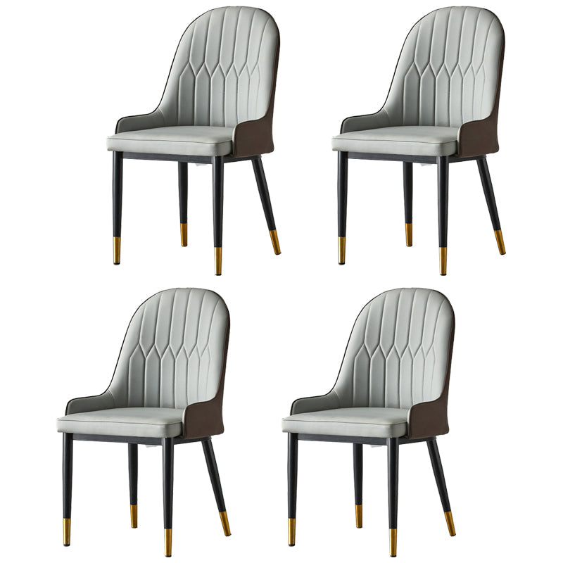Glam Metal Dining Room Chairs Upholstered Fabric Faux Leather Armchairs Gray Coffee 4 Piece Set Clearhalo ' kitchen&dining_furn' 'Dining Chairs' 'Dining Tables & Seating' 'dining_chair' 'furn' 'furn_dining_chair' 'Furniture' 'furniture_dining_chair' 'Kitchen & Dining Furniture' 'kitchen' 3968460