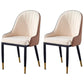 Glam Metal Dining Room Chairs Upholstered Fabric Faux Leather Armchairs Beige-Coffee 2 Piece Set Clearhalo ' kitchen&dining_furn' 'Dining Chairs' 'Dining Tables & Seating' 'dining_chair' 'furn' 'furn_dining_chair' 'Furniture' 'furniture_dining_chair' 'Kitchen & Dining Furniture' 'kitchen' 3968462