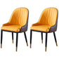 Glam Metal Dining Room Chairs Upholstered Fabric Faux Leather Armchairs Orange 2 Piece Set Clearhalo ' kitchen&dining_furn' 'Dining Chairs' 'Dining Tables & Seating' 'dining_chair' 'furn' 'furn_dining_chair' 'Furniture' 'furniture_dining_chair' 'Kitchen & Dining Furniture' 'kitchen' 3968468