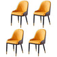 Glam Metal Dining Room Chairs Upholstered Fabric Faux Leather Armchairs Orange 4 Piece Set Clearhalo ' kitchen&dining_furn' 'Dining Chairs' 'Dining Tables & Seating' 'dining_chair' 'furn' 'furn_dining_chair' 'Furniture' 'furniture_dining_chair' 'Kitchen & Dining Furniture' 'kitchen' 3968469
