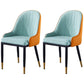 Glam Metal Dining Room Chairs Upholstered Fabric Faux Leather Armchairs Blue-Orange 2 Piece Set Clearhalo ' kitchen&dining_furn' 'Dining Chairs' 'Dining Tables & Seating' 'dining_chair' 'furn' 'furn_dining_chair' 'Furniture' 'furniture_dining_chair' 'Kitchen & Dining Furniture' 'kitchen' 3968471