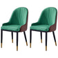 Glam Metal Dining Room Chairs Upholstered Fabric Faux Leather Armchairs Green Khaki 2 Piece Set Clearhalo ' kitchen&dining_furn' 'Dining Chairs' 'Dining Tables & Seating' 'dining_chair' 'furn' 'furn_dining_chair' 'Furniture' 'furniture_dining_chair' 'Kitchen & Dining Furniture' 'kitchen' 3968474