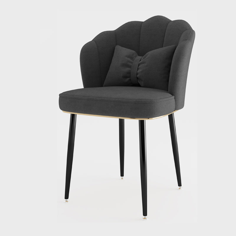 Metal Scandinavian Style Dining Side Chair Home Armless Solid Back Chair Dark Gray 1 Piece Black Clearhalo ' kitchen&dining_furn' 'Dining Chairs' 'Dining Tables & Seating' 'dining_chair' 'furn' 'furn_dining_chair' 'Furniture' 'furniture_dining_chair' 'Kitchen & Dining Furniture' 'kitchen' 3968484