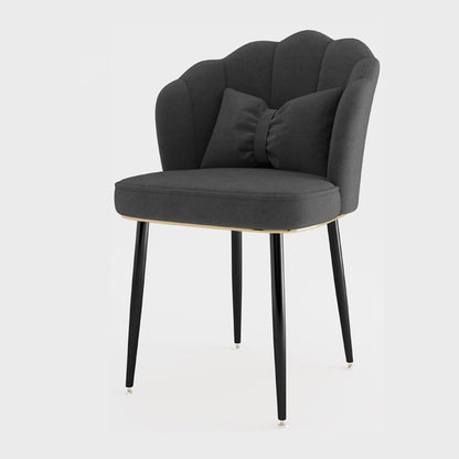 Metal Scandinavian Style Dining Side Chair Home Armless Solid Back Chair Dark Gray 1 Piece Black Clearhalo ' kitchen&dining_furn' 'Dining Chairs' 'Dining Tables & Seating' 'dining_chair' 'furn' 'furn_dining_chair' 'Furniture' 'furniture_dining_chair' 'Kitchen & Dining Furniture' 'kitchen' 3968484