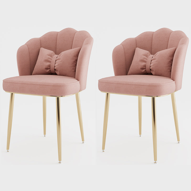 Metal Scandinavian Style Dining Side Chair Home Armless Solid Back Chair Cameo Brown 2 Piece Set Brass Gold Clearhalo ' kitchen&dining_furn' 'Dining Chairs' 'Dining Tables & Seating' 'dining_chair' 'furn' 'furn_dining_chair' 'Furniture' 'furniture_dining_chair' 'Kitchen & Dining Furniture' 'kitchen' 3968504