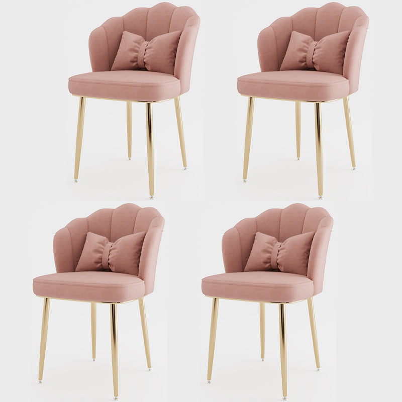 Metal Scandinavian Style Dining Side Chair Home Armless Solid Back Chair Cameo Brown 4 Piece Set Brass Gold Clearhalo ' kitchen&dining_furn' 'Dining Chairs' 'Dining Tables & Seating' 'dining_chair' 'furn' 'furn_dining_chair' 'Furniture' 'furniture_dining_chair' 'Kitchen & Dining Furniture' 'kitchen' 3968505