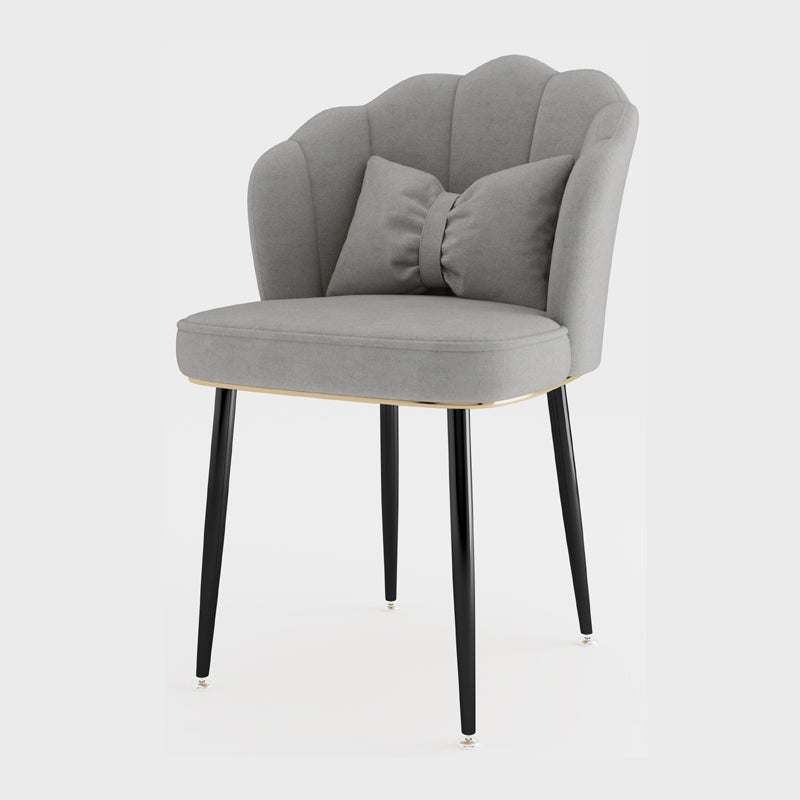 Metal Scandinavian Style Dining Side Chair Home Armless Solid Back Chair Light Gray 1 Piece Black Clearhalo ' kitchen&dining_furn' 'Dining Chairs' 'Dining Tables & Seating' 'dining_chair' 'furn' 'furn_dining_chair' 'Furniture' 'furniture_dining_chair' 'Kitchen & Dining Furniture' 'kitchen' 3968506