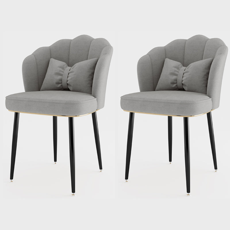 Metal Scandinavian Style Dining Side Chair Home Armless Solid Back Chair Light Gray 2 Piece Set Black Clearhalo ' kitchen&dining_furn' 'Dining Chairs' 'Dining Tables & Seating' 'dining_chair' 'furn' 'furn_dining_chair' 'Furniture' 'furniture_dining_chair' 'Kitchen & Dining Furniture' 'kitchen' 3968507