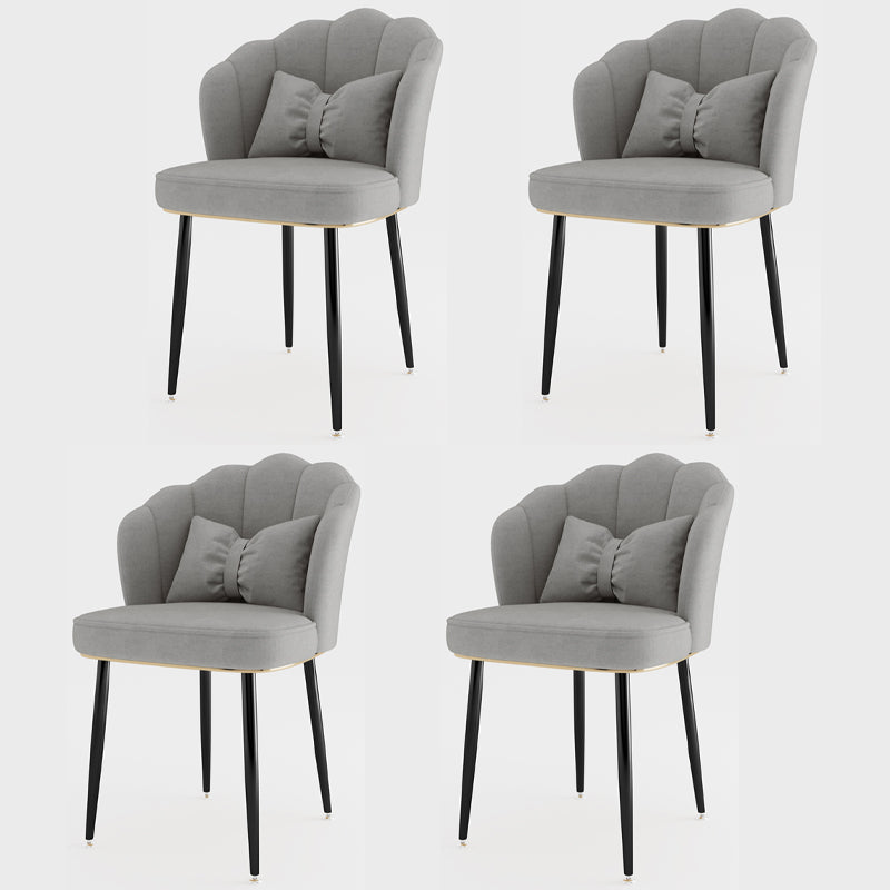 Metal Scandinavian Style Dining Side Chair Home Armless Solid Back Chair Light Gray 4 Piece Set Black Clearhalo ' kitchen&dining_furn' 'Dining Chairs' 'Dining Tables & Seating' 'dining_chair' 'furn' 'furn_dining_chair' 'Furniture' 'furniture_dining_chair' 'Kitchen & Dining Furniture' 'kitchen' 3968508